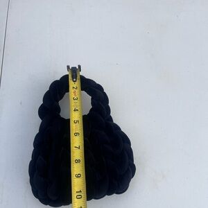 Black Braided Velvet Handbag 10x8”